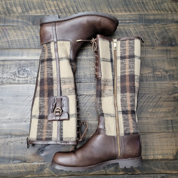 Tory Burch Shoes - TORY BURCH Leather & Flannel Boots | 9